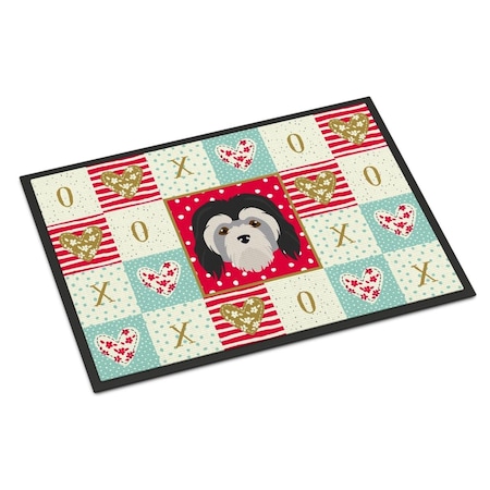 Jensendistributionservices 24 x 36 in. Lowchen Little Lion Dog Love Indoor or Outdoor Mat MI1712153